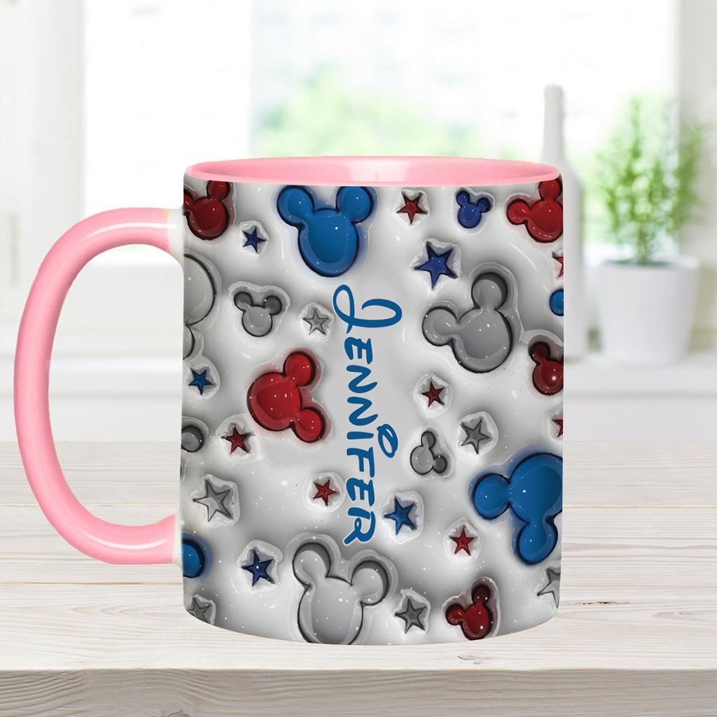 Personalized Mickey Mouse Accent Mug Custom Name Star Design Gift Accent Mug GradoCreations