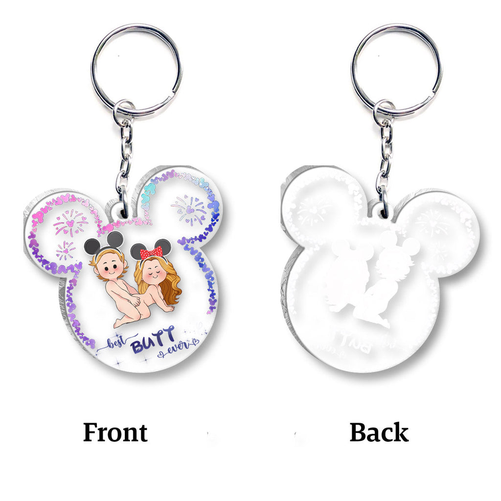 Personalized Transparent Mouse Ears Keychain Custom Gift One-sided Keychain GradoCreations
