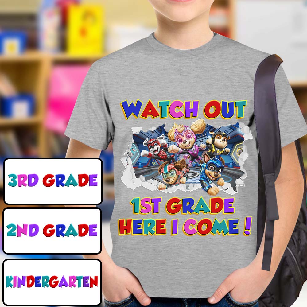 Personalized Kids T-Shirt with Watch Out Design for Back to School Kid Shirt GradoCreations