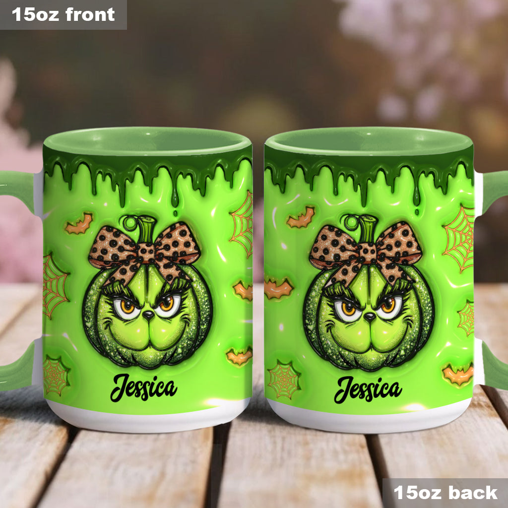 Personalized Grinch Accent Mug Custom Name Holiday Gift Accent Mug GradoCreations