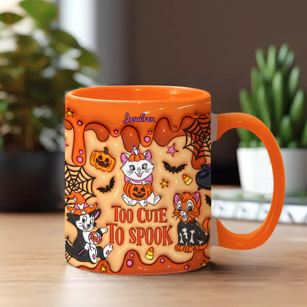 Personalized Halloween Accent Mug Cute Cat Design Gift Accent Mug GradoCreations