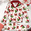Personalized Grinchmas Button Down Pajamas for Christmas Button Down Pajamas GradoCreations