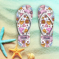 Personalized Floral Flip Flops Custom Name Gift for Mom Flip Flops GradoCreations