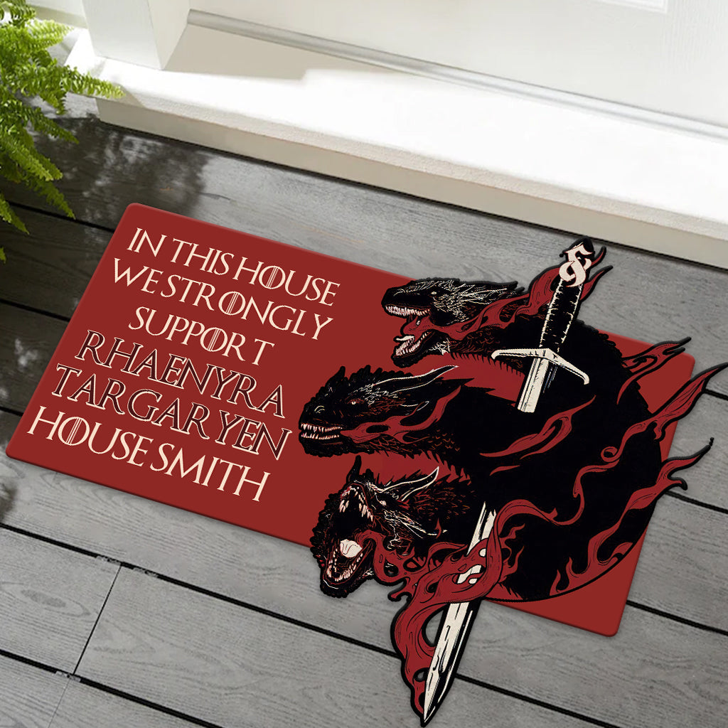 Personalized Thrones Game Shaped Doormat Custom Family Name Gift Shaped Doormat GradoCreations