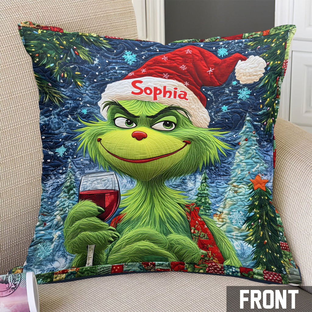 Personalized Merry Grinchmas Throw Pillow with Name for Christmas Throw Pillow GradoCreations