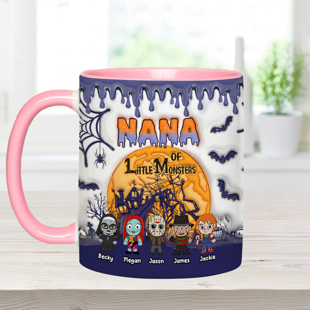 Personalized Halloween Mug for Grandma of Little Monsters Accent Mug GradoCreations