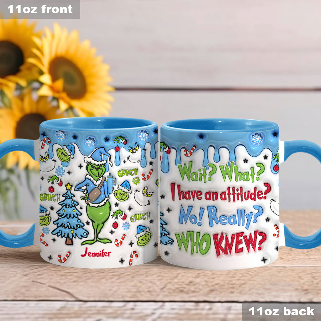 Personalized Grinch Accent Mug Custom Name Christmas Gift Accent Mug GradoCreations