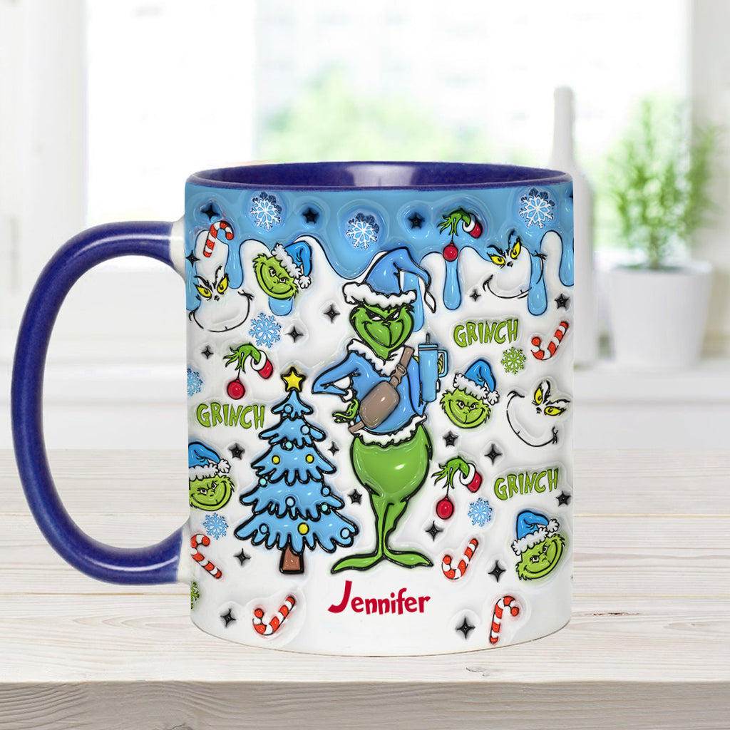 Personalized Grinch Accent Mug Custom Name Christmas Gift Accent Mug GradoCreations