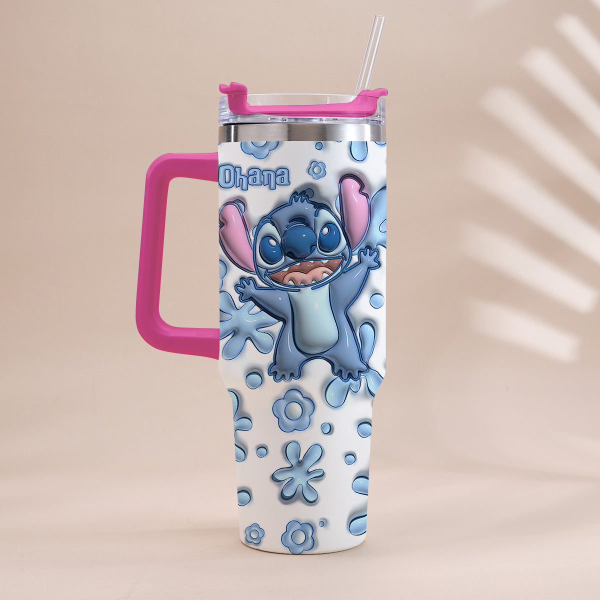 Personalized Ohana Tumbler with Handle Custom Design Gift Tumbler With Handle GradoCreations