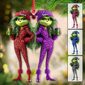 Personalized Grinch Squad Transparent Ornament Custom Gift for Christmas One-sided Ornament GradoCreations