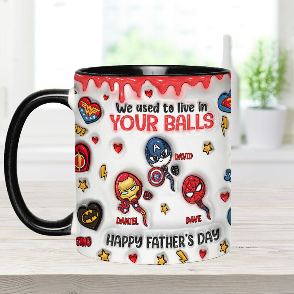 Personalized Superhero Accent Mug Custom Name Gift for Dad Accent Mug GradoCreations