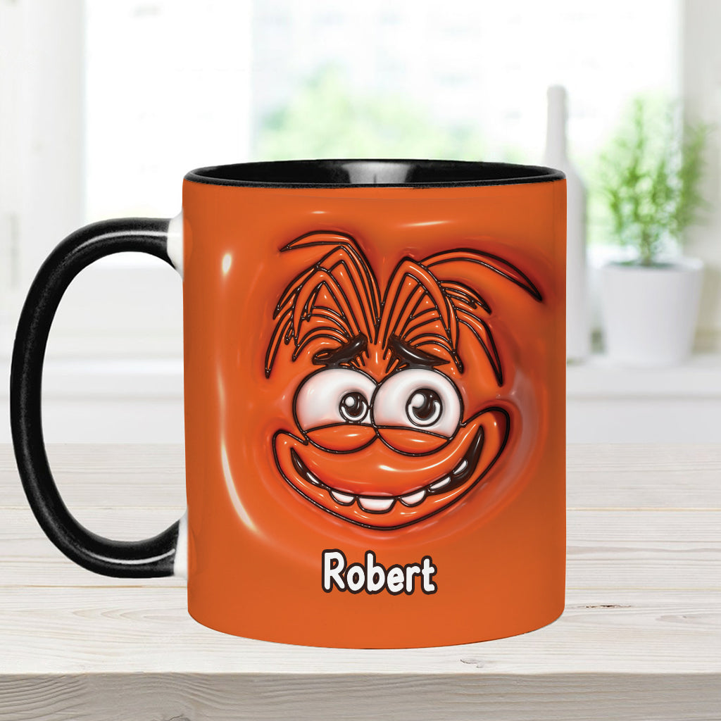 Personalized Two-Tone Accent Mug with Emotive Character - Custom Name Gift Accent Mug GradoCreations