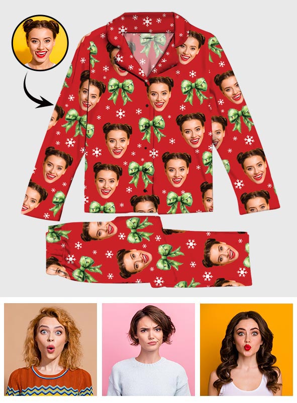 Personalized Christmas Button Down Pajama Set Cute Gift Idea Button Down Pajamas GradoCreations