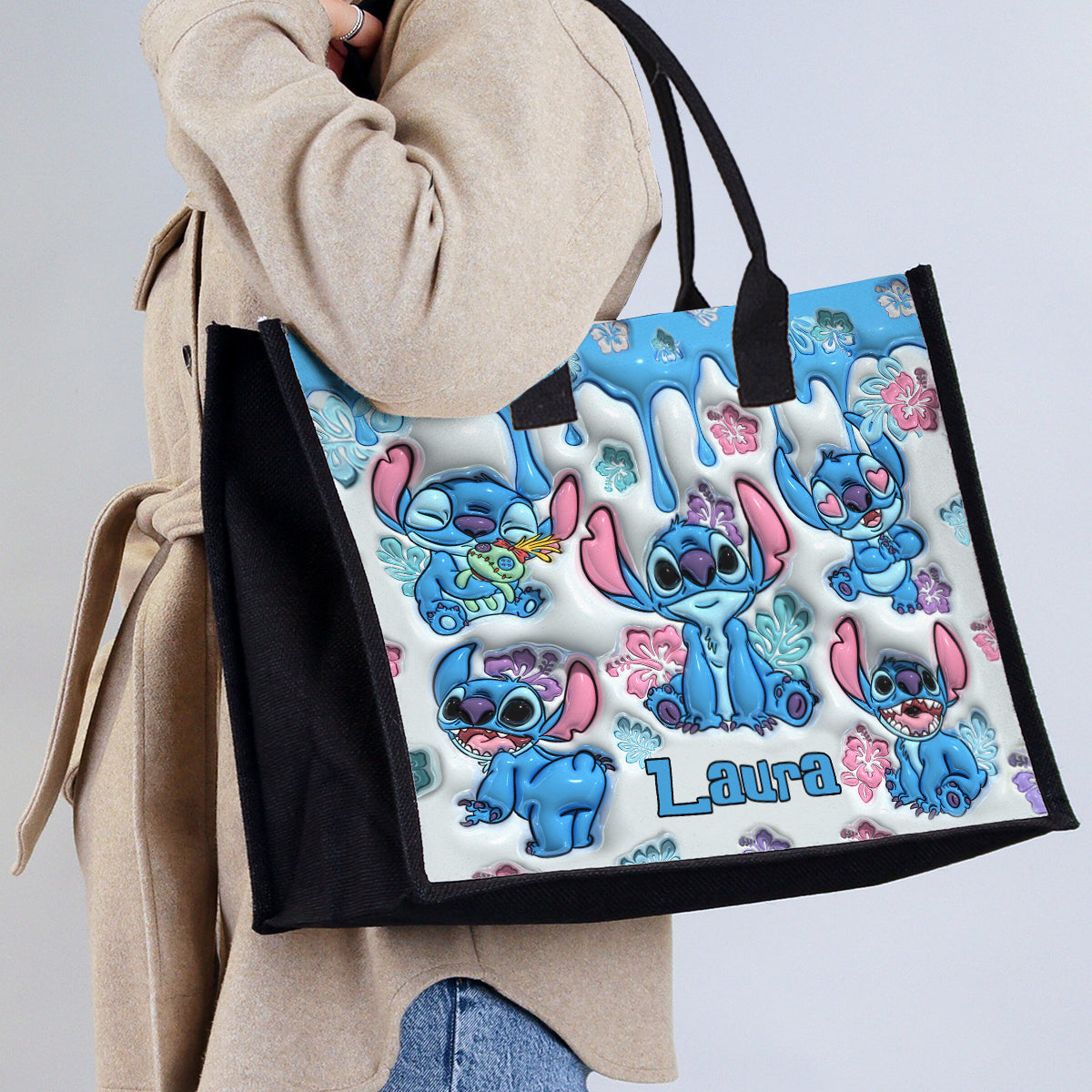 Personalized Ohana Canvas Tote Bag Custom Name Gift for Mom Canvas Tote Bag GradoCreations