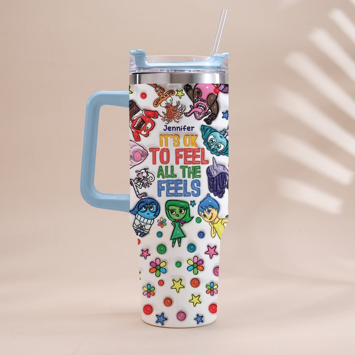 Personalized Insulated Tumbler with Handle - Custom Name Gift for Kids Tumbler With Handle GradoCreations