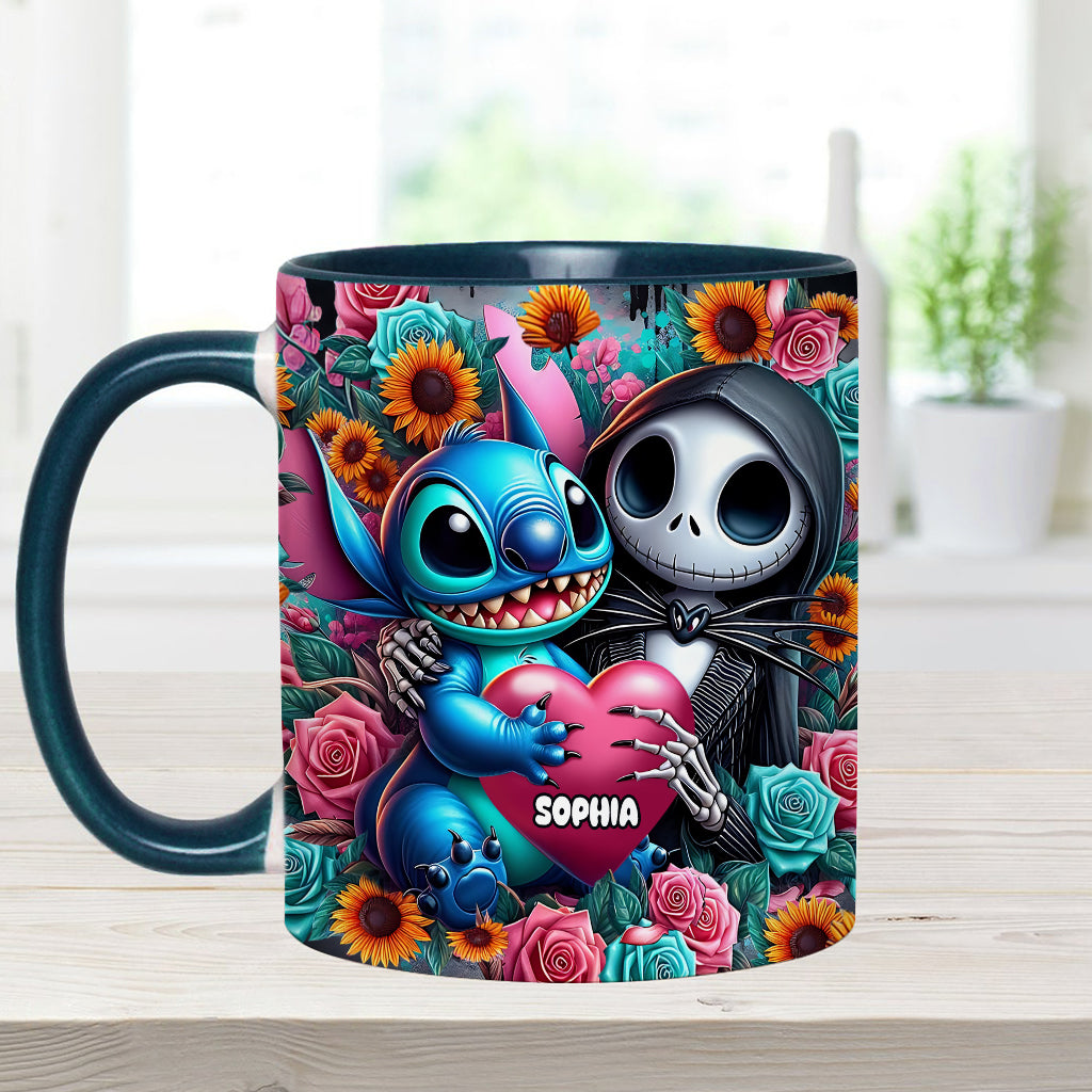 Personalized Nightmare Accent Mug Custom Name Gift for Halloween Accent Mug GradoCreations