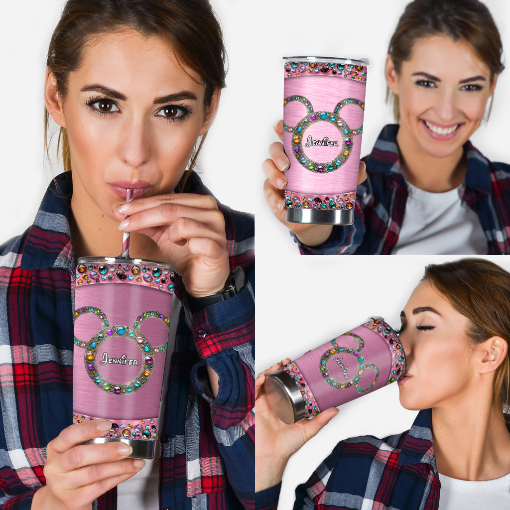 Personalized Pink Mouse Tumbler Custom Name Drinkware for Mom Tumbler GradoCreations