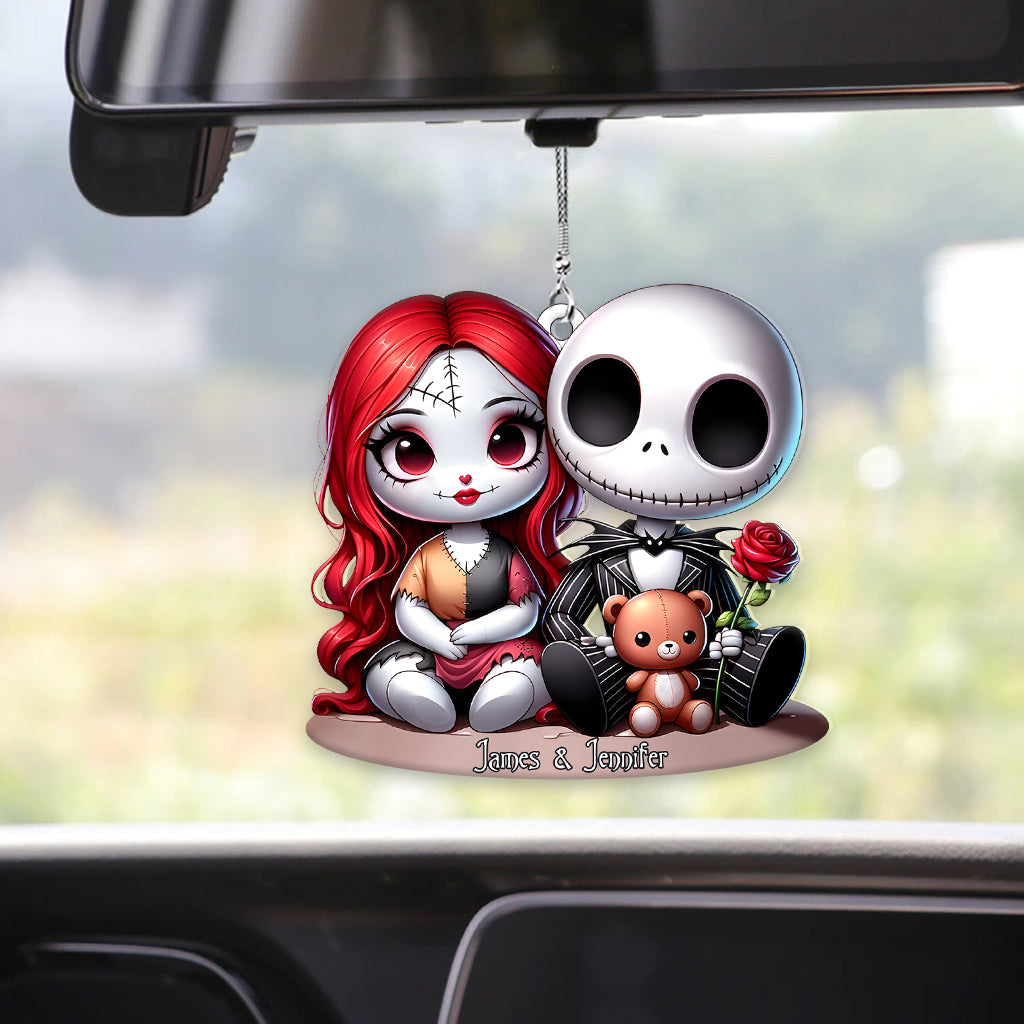 Personalized Nightmare Chicano Couple Car Ornament Gift Car Ornament GradoCreations