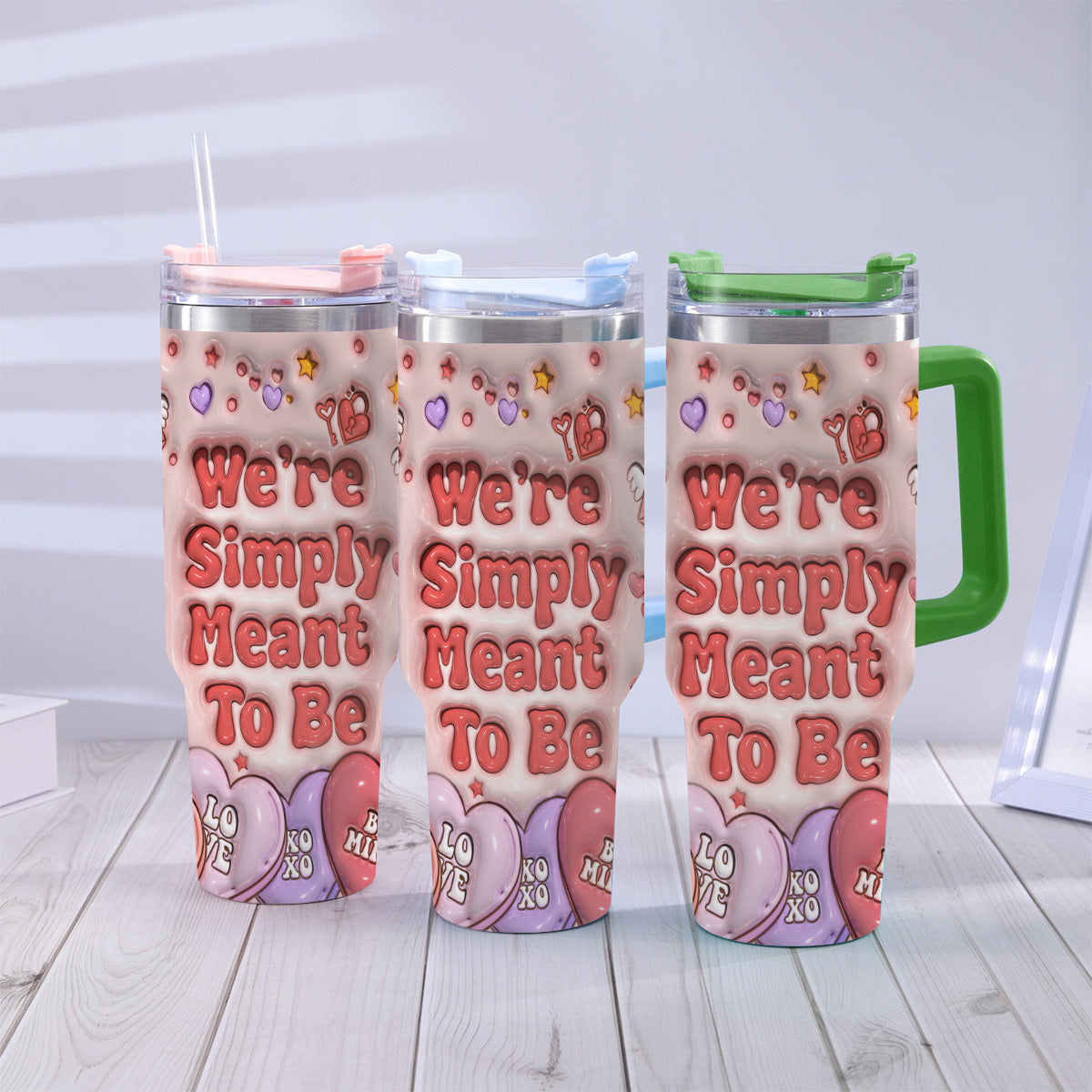 Personalized Tumbler With Handle for Couples | Unique Gift Idea Tumbler With Handle GradoCreations