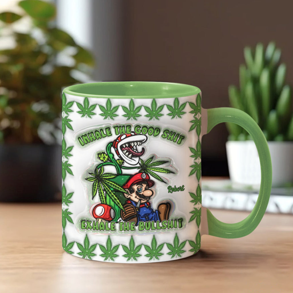 Personalized Weed Accent Mug Inhale the Good Sh*t Gift Accent Mug GradoCreations