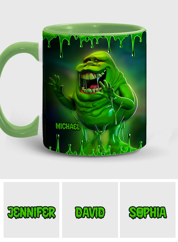 Personalized Green Ghost Accent Mug for Halloween & Birthdays Accent Mug GradoCreations