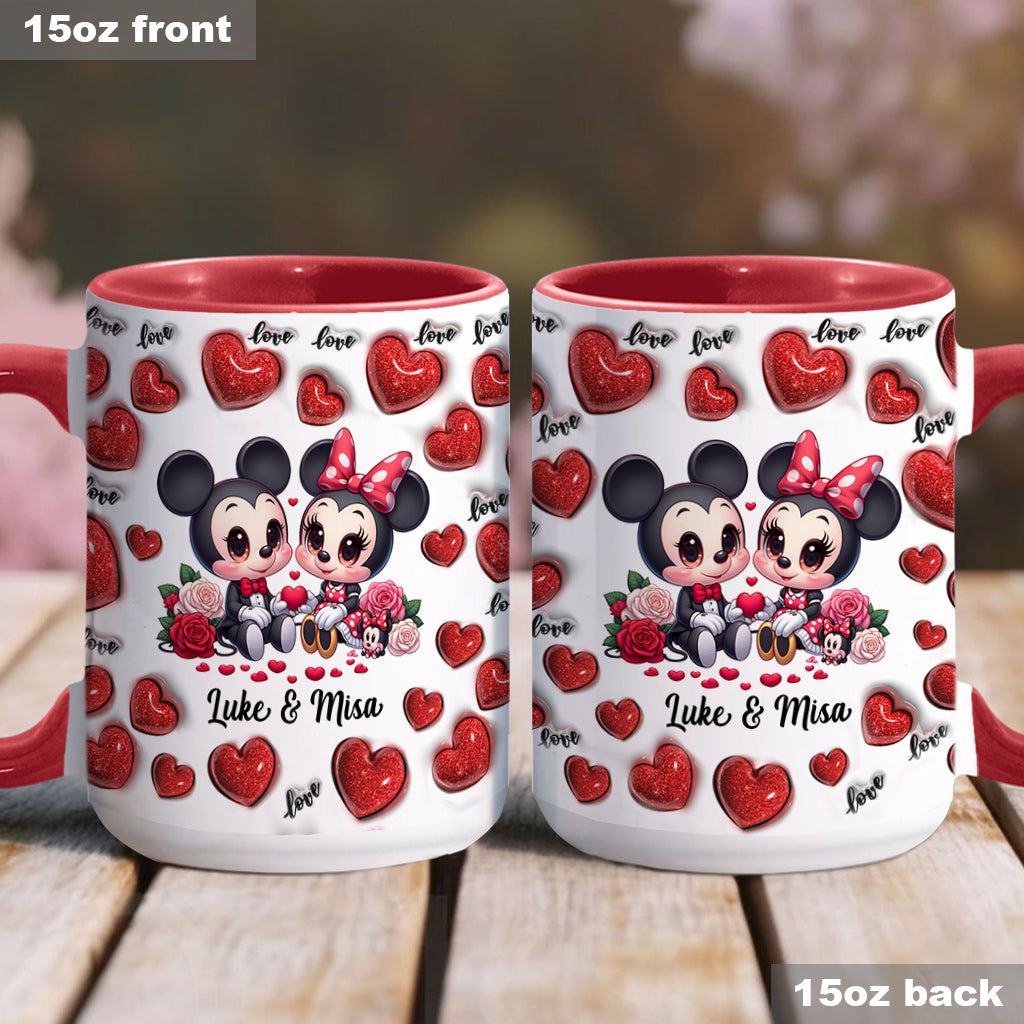 Personalized Couple Heart Mug with Custom Names for Anniversary Gift Accent Mug GradoCreations