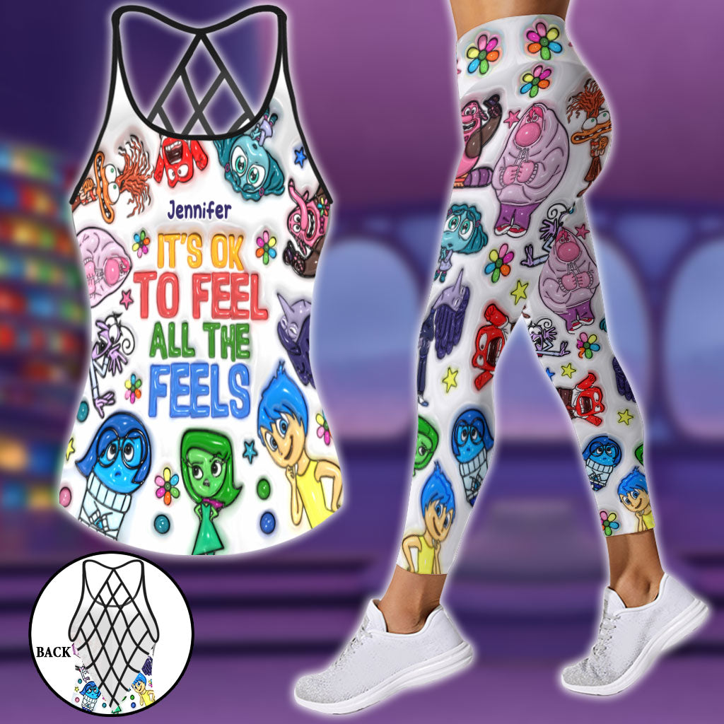 Personalized Cross Tank Top & Leggings Custom Name Gift for Her Cross Tank Top & Leggings GradoCreations