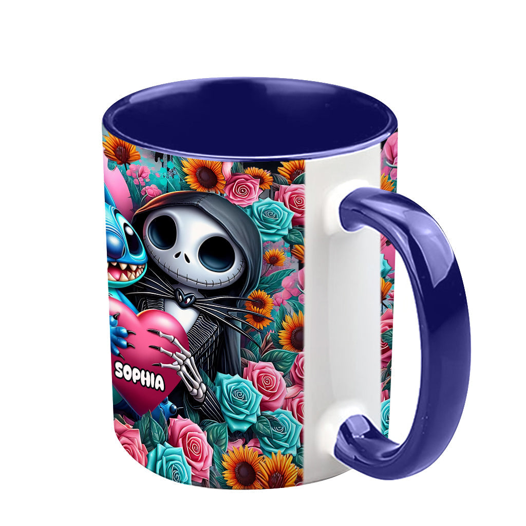 Personalized Nightmare Accent Mug Custom Name Gift for Halloween Accent Mug GradoCreations