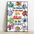 Personalized Puzzle Theme Canvas Print It's Okay to Be Different Canvas And Poster GradoCreations