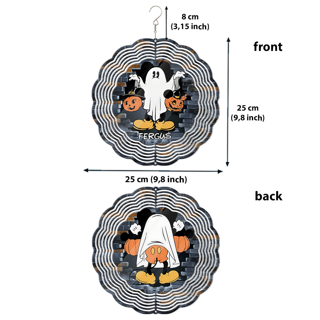 Funny Ghost Mouse Personalized Wind Spinner Gift for Halloween Wind Spinner GradoCreations