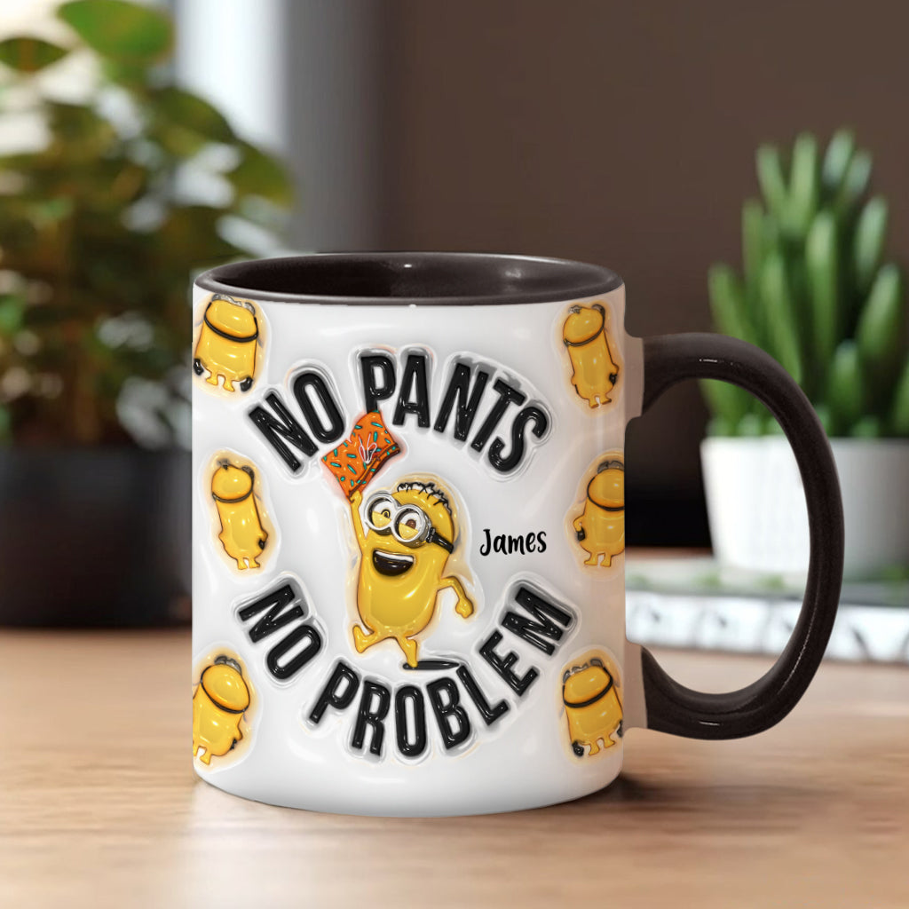 Personalized Minion Mug Custom Name No Pants No Problem Gift Accent Mug GradoCreations