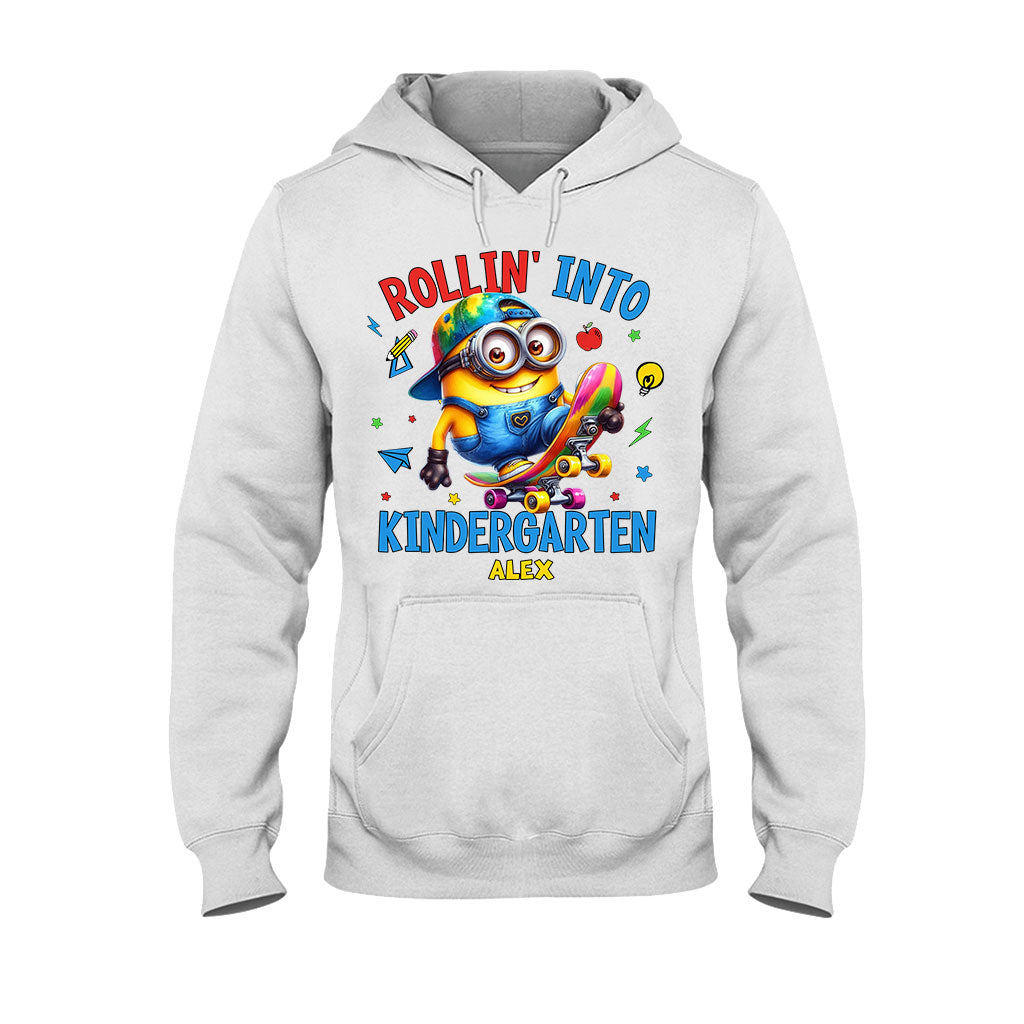 Personalized Kids T-Shirt Rollin Into Kindergarten Custom Name T-shirt & Hoodie GradoCreations