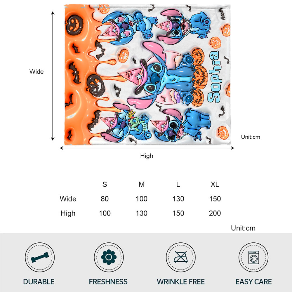 Personalized Spooky Ohana Blanket for Kids | Halloween Gift Blanket GradoCreations