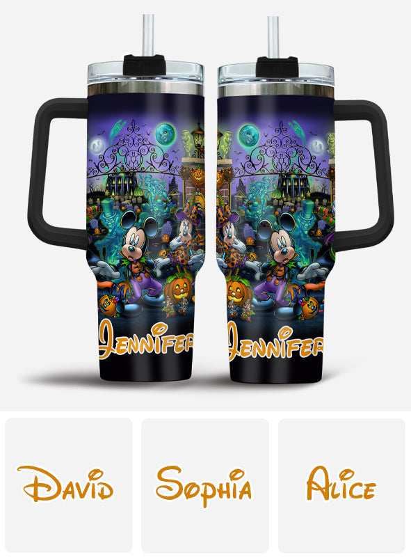 Personalized Halloween Tumbler with Handle for Drinks Tumbler With Handle GradoCreations