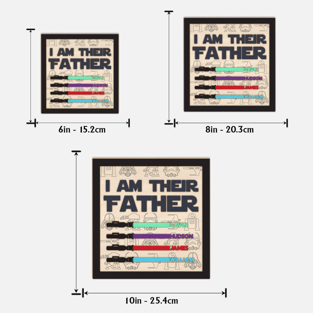 Personalized 2 Layered Wood Plaque I Am Their Father Gift for Dad 2 Layered Wood Sign GradoCreations