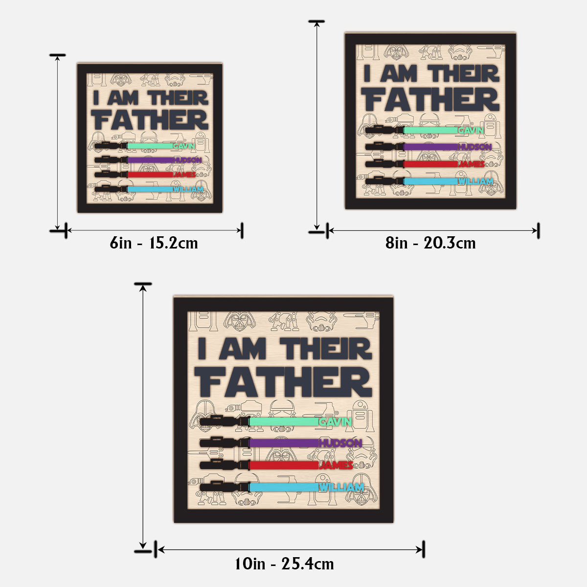 Personalized 2 Layered Wood Plaque I Am Their Father Gift for Dad 2 Layered Wood Sign GradoCreations