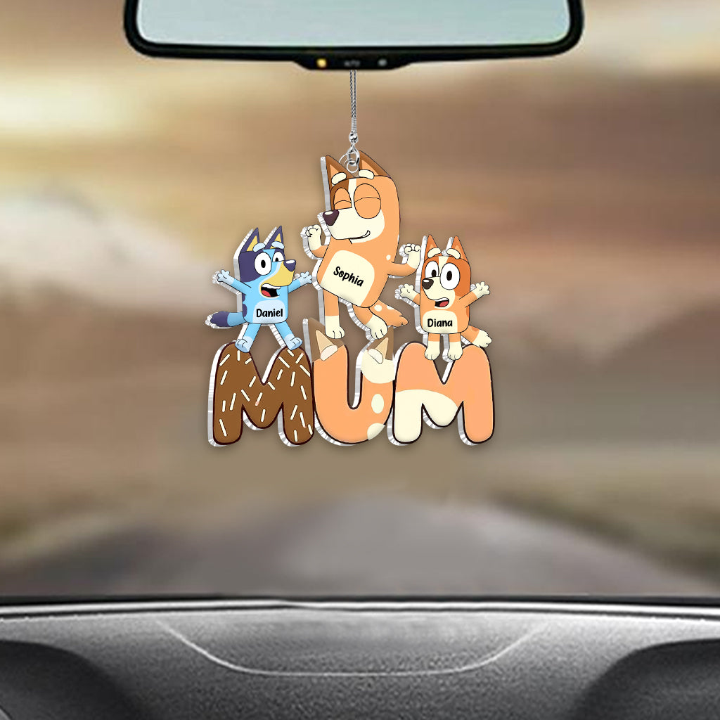 Personalized Acrylic Car Ornament Custom Name Gift for Mum Custom Shaped Car Ornament GradoCreations