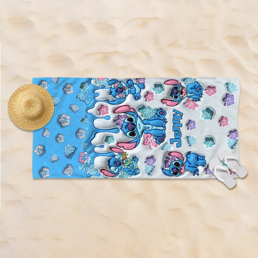 Personalized Ohana Beach Towel Custom Name Gift for Family Beach Towel GradoCreations