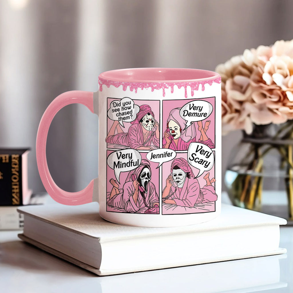 Personalized Spooky Accent Mug Custom Name Unique Gift Accent Mug GradoCreations