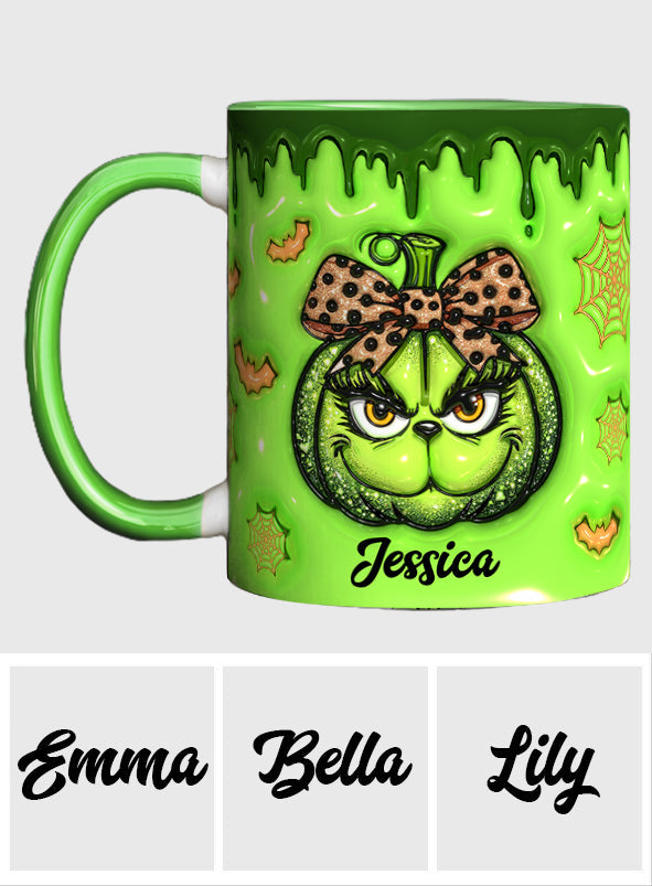 Personalized Grinch Accent Mug Custom Name Holiday Gift Accent Mug GradoCreations