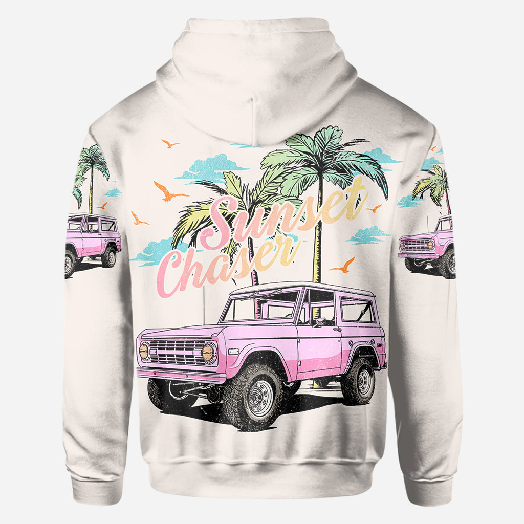 Personalized Sunset Chaser All Over Shirt with Custom Name for Beach Lovers All Over Shirt GradoCreations