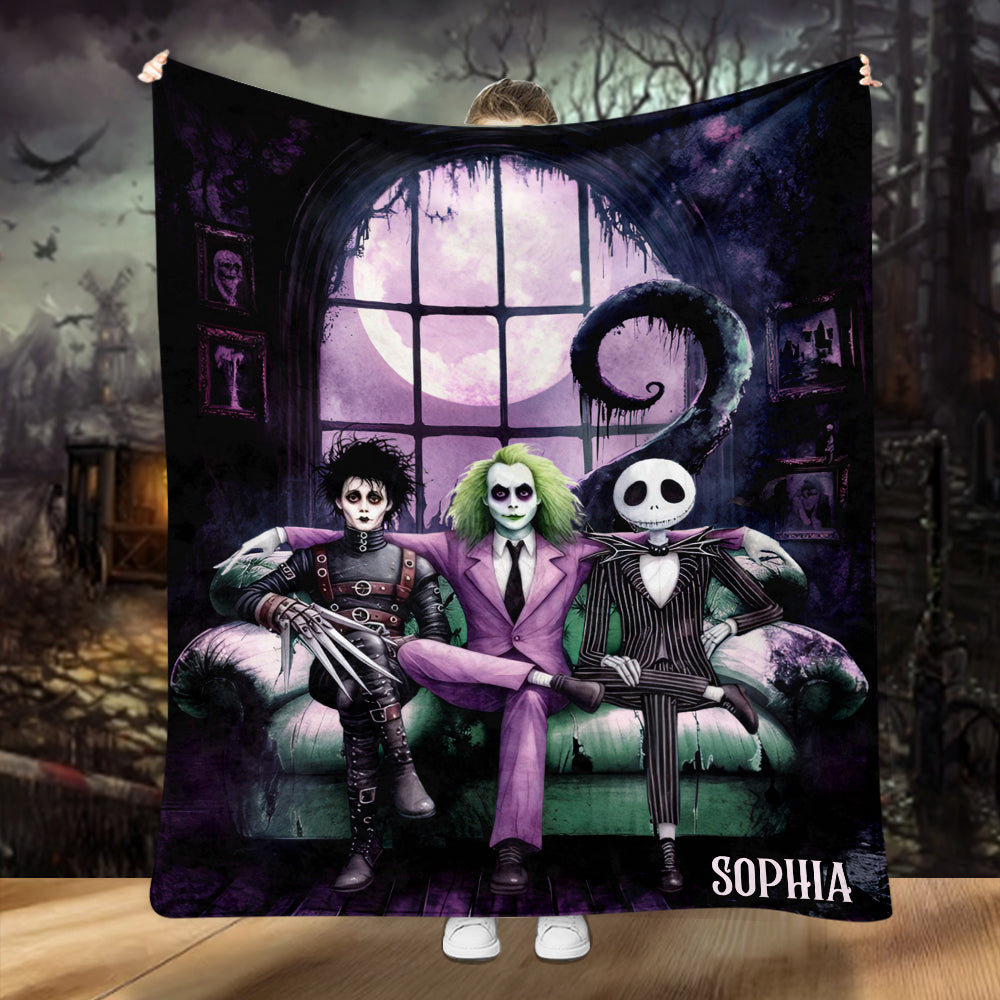 Personalized Cool Guys Blanket Soft Flannel Custom Name Gift for Halloween Blanket GradoCreations