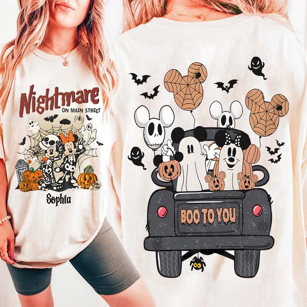 Personalized Nightmare On Main Street Mouse All Over Shirt for Halloween Gift All Over Shirt GradoCreations