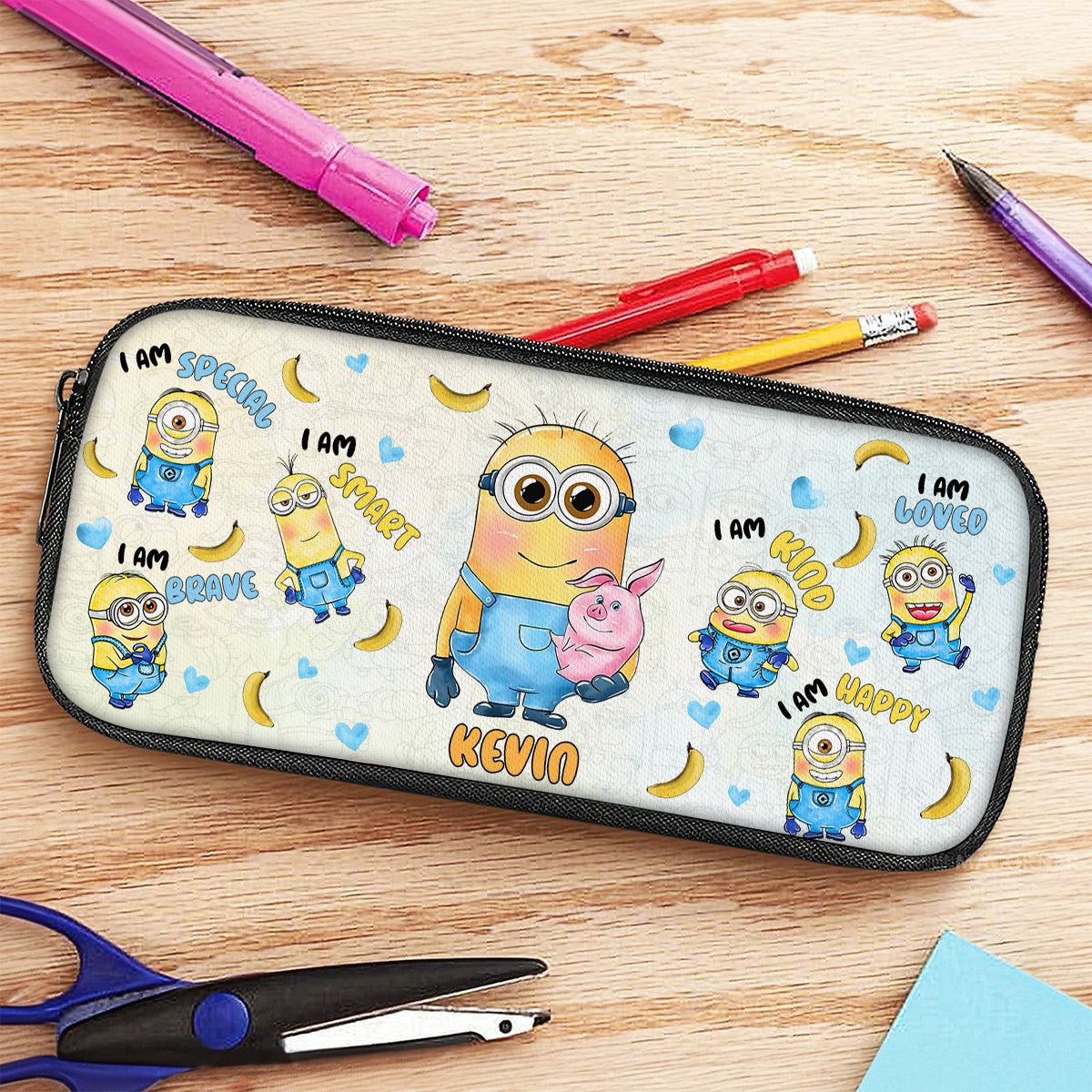 Personalized Minion Pencil Case Custom Name Back to School Gift Pencil Case GradoCreations
