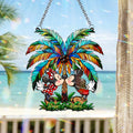 Personalized Palm Tree Suncatcher Ornament Gift for Couples Window Hanging Suncatcher Ornament GradoCreations