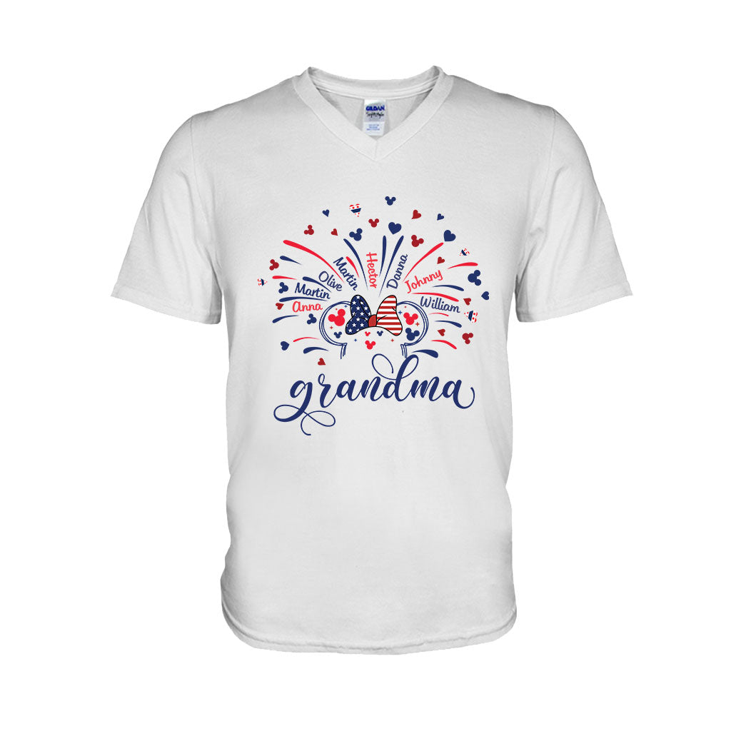 Personalized Firework Mouse T-shirt & Hoodie for Family | 4th of July Gift T-shirt & Hoodie GradoCreations