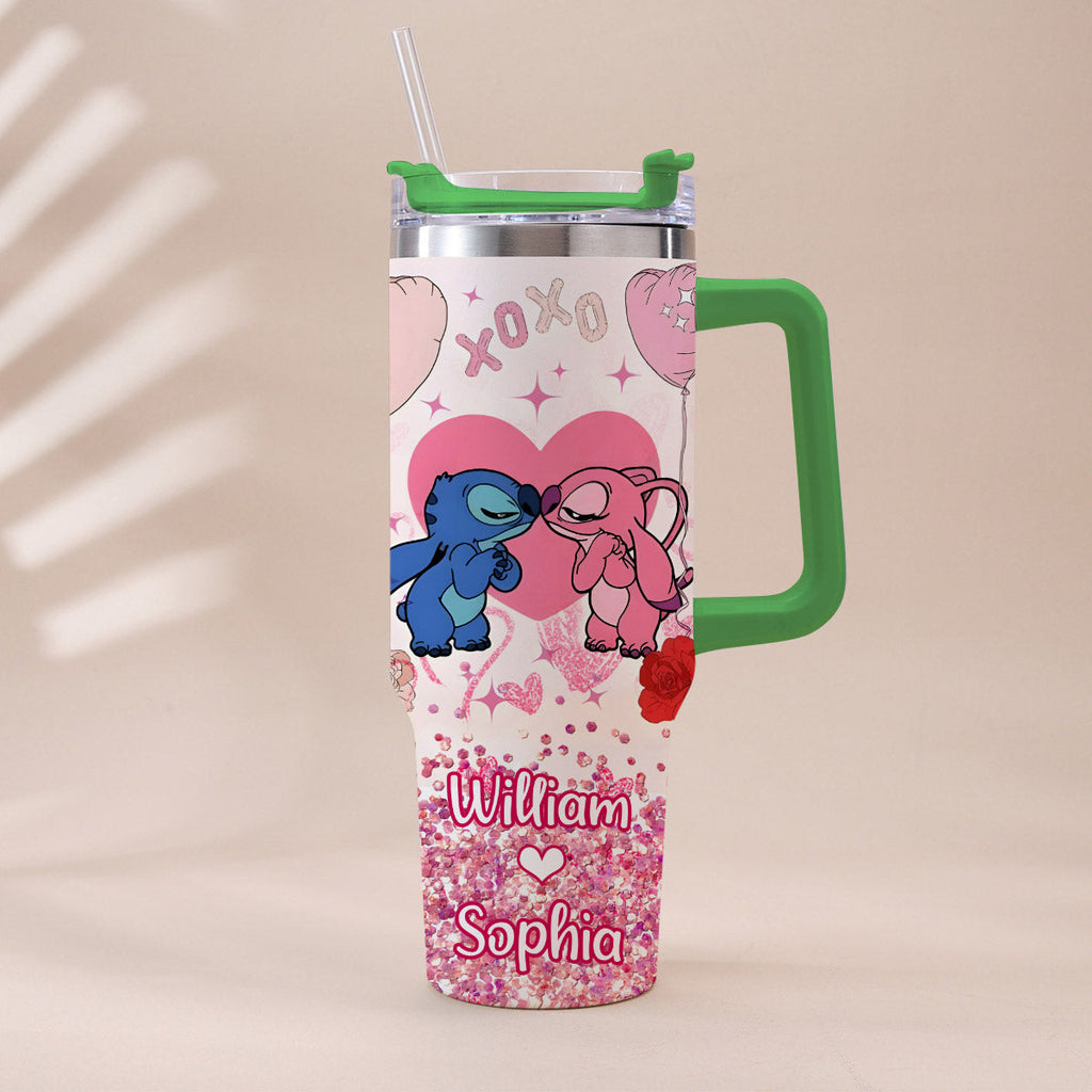 Personalized Ohana Tumbler with Handle Custom Name Gift for Couples Tumbler With Handle GradoCreations