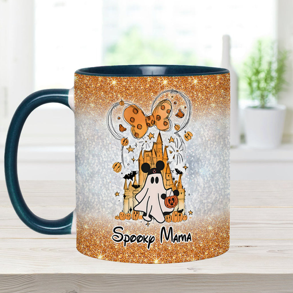 Personalized Spooky Mama Halloween Accent Mug Gift for Mom Accent Mug GradoCreations