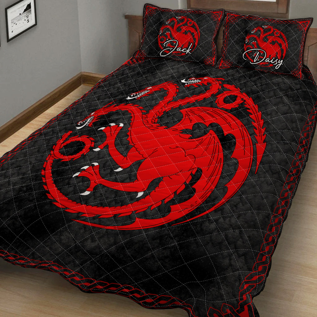 Personalized Dragons Game Quilt Set Custom Names Gift Idea Quilt Set GradoCreations
