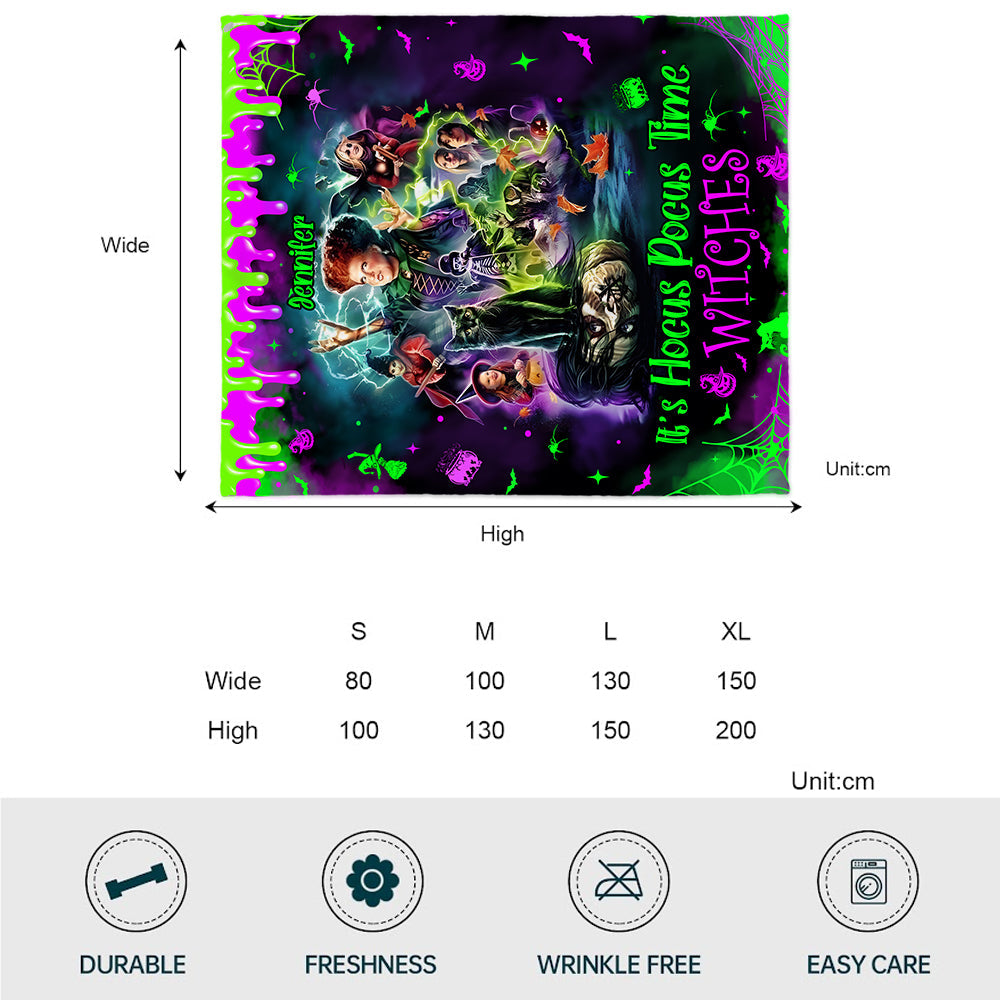 Personalized Witches Blanket Custom Name Halloween Gift Blanket GradoCreations